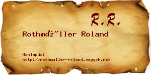Rothmüller Roland névjegykártya